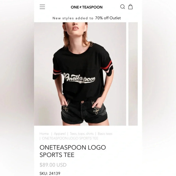 One Teaspoon NWT Loho Sport Tee Washed Black XS Oversized SOLD OUT ONLINE - Picture 5 of 5